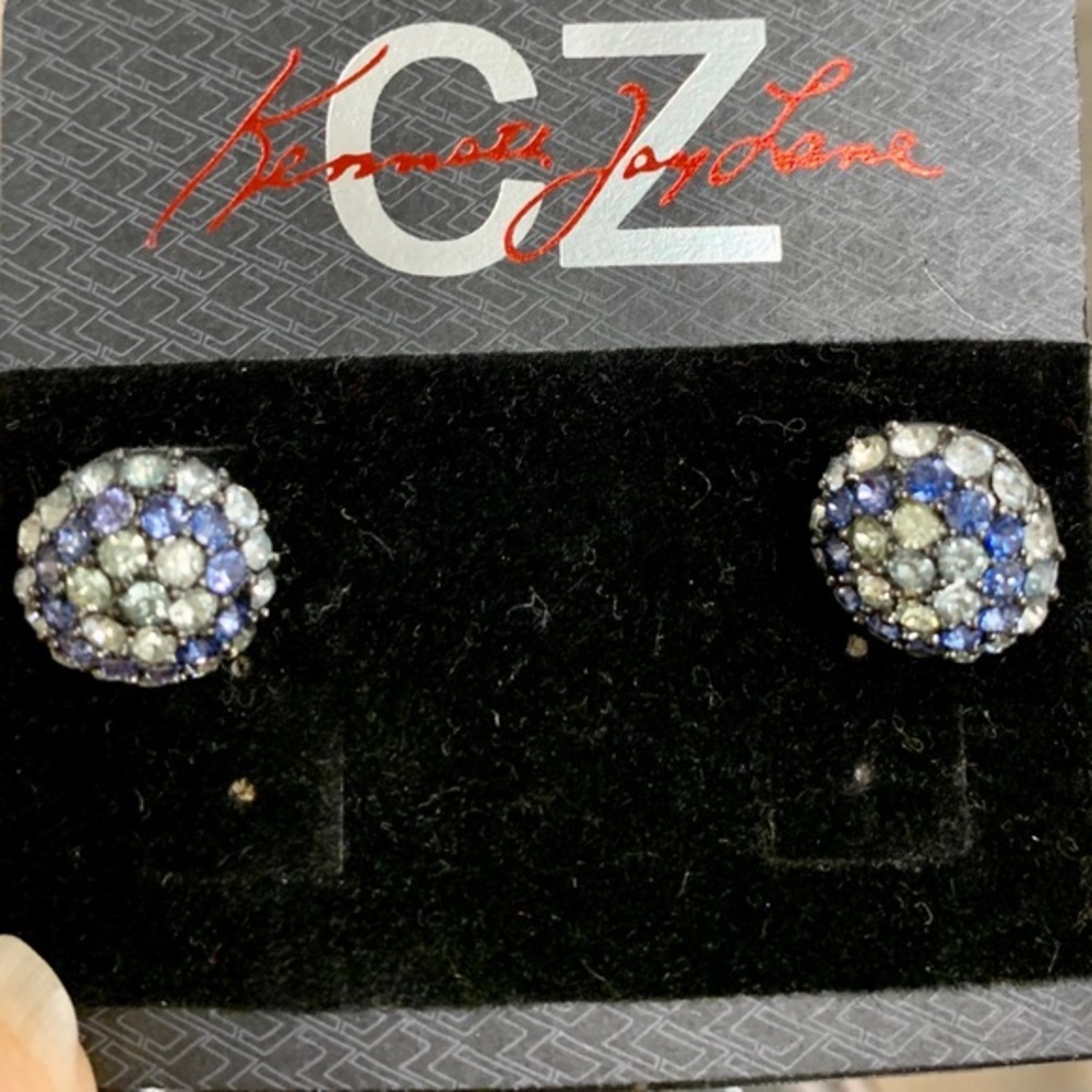 CZ By Kenneth Jay Lane 15mm Halo CZ Stud Earrings
